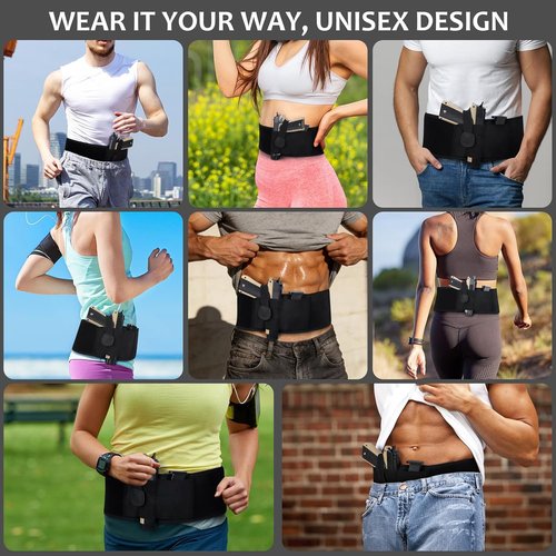 Accmor Belly Band Holster - Universal Concealed Carry Waistband Holster for Men & Women | Neoprene IWB 9mm Fit