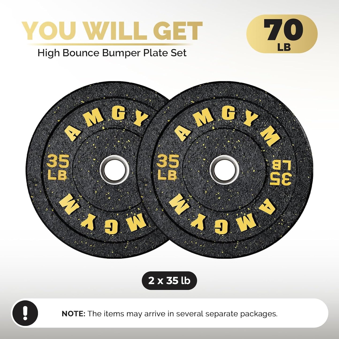 Skiennix 2-Inch Bumper Plates - Olympic Weight Plates Set for Home Gym | 10-650lbs, Multiple Colors