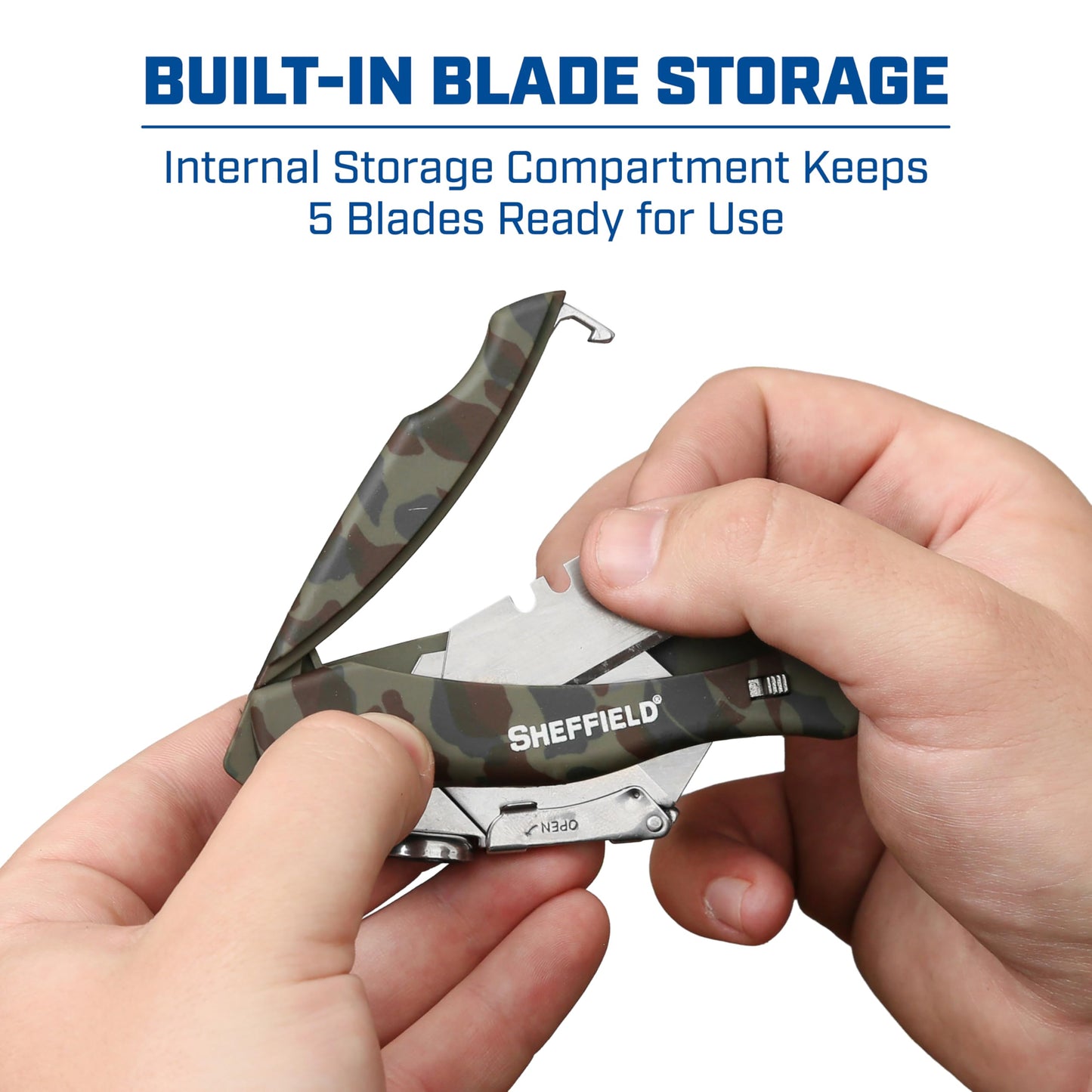 Sheffield Utility Knife with 5 Utility Knife Blade Storage Compartment