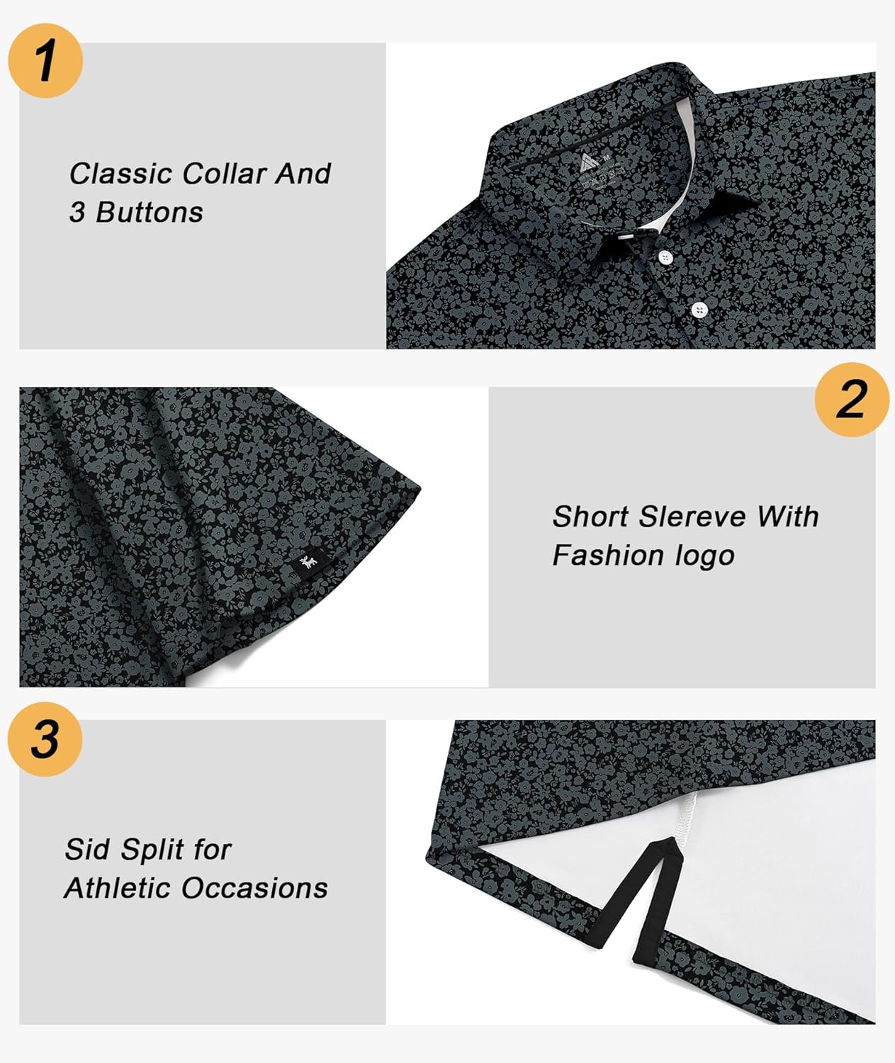 SWISSWELL Men's Golf Shirt - Moisture-Wicking Performance Collared Short Sleeve | Comfortable Fit