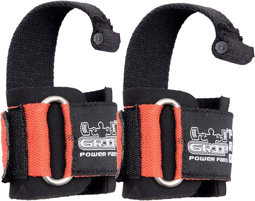 Gym Lifting Dowel Straps | Neoprene Padded Wrist Wraps for Weight Training & Bodybuilding – 2 Pack (Orange)
