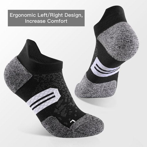 BUDERMMY Women's Ankle Compression Socks - Arch Support & Cushion for Athletic Workouts | 5 Pairs