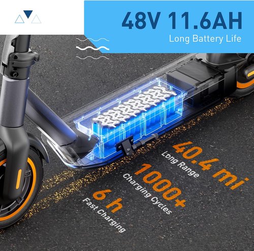 Hiboy S2 MAX Electric Scooter - Powerful 500W Motor, 10" Tires, 40.4 Miles Range, 19 MPH Speed