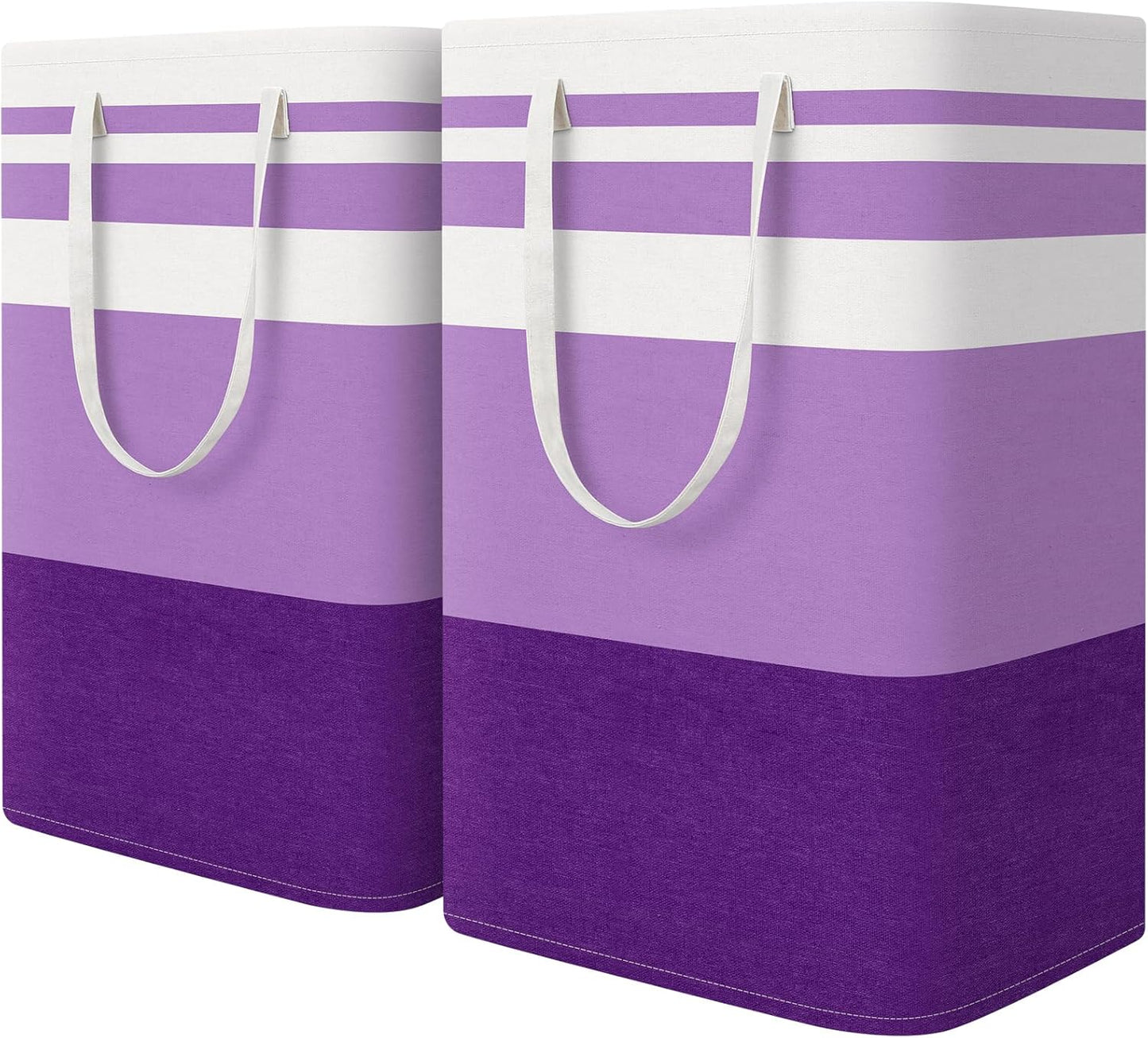 Waterproof 100L Laundry Basket Set - Collapsible Freestanding Hamper with Extended Handles - 2-Pack Gradient Grey for Clothes & Toys