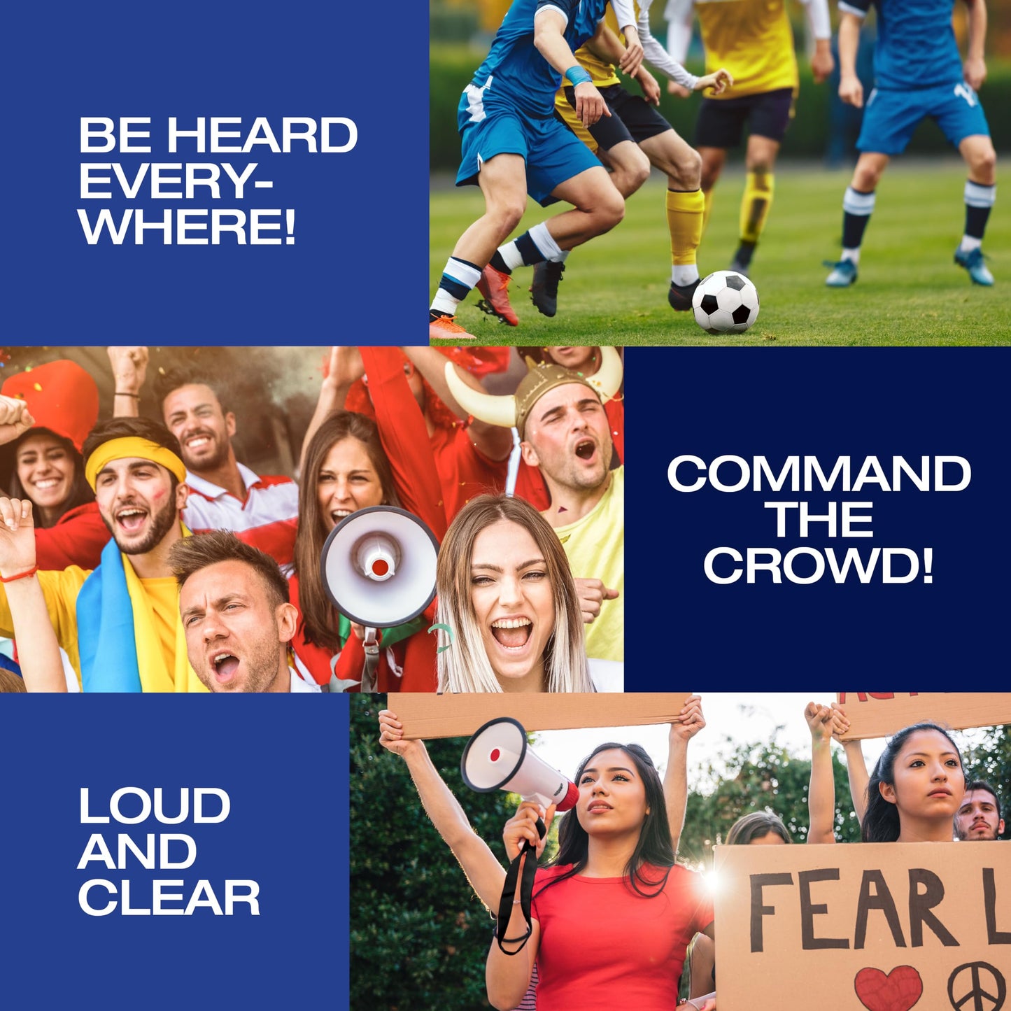 Croove Portable Megaphone Loud Speaker, Bullhorn with Siren Music, Volume Control, Lightweight Mini Bull Horn (800 Yard Voice Range)