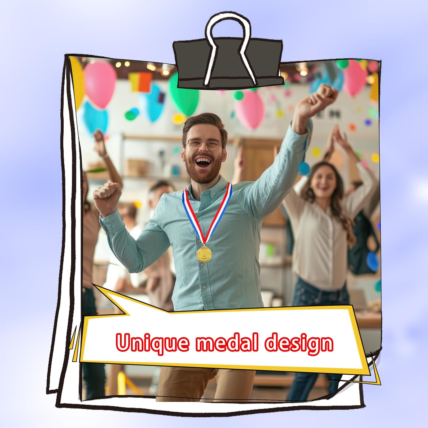 Hoarost 18 Pcs 2 Inch Gold Winner Award Medals 1st Place Award Medals with Neck Ribbons for Tournaments Competitions Prizes Sports Party Favors
