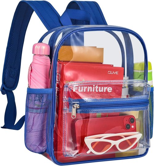 MAY TREE Clear Backpack - Stadium-Approved Design for Concerts & Festivals | 12x11x6 Inches - Blue