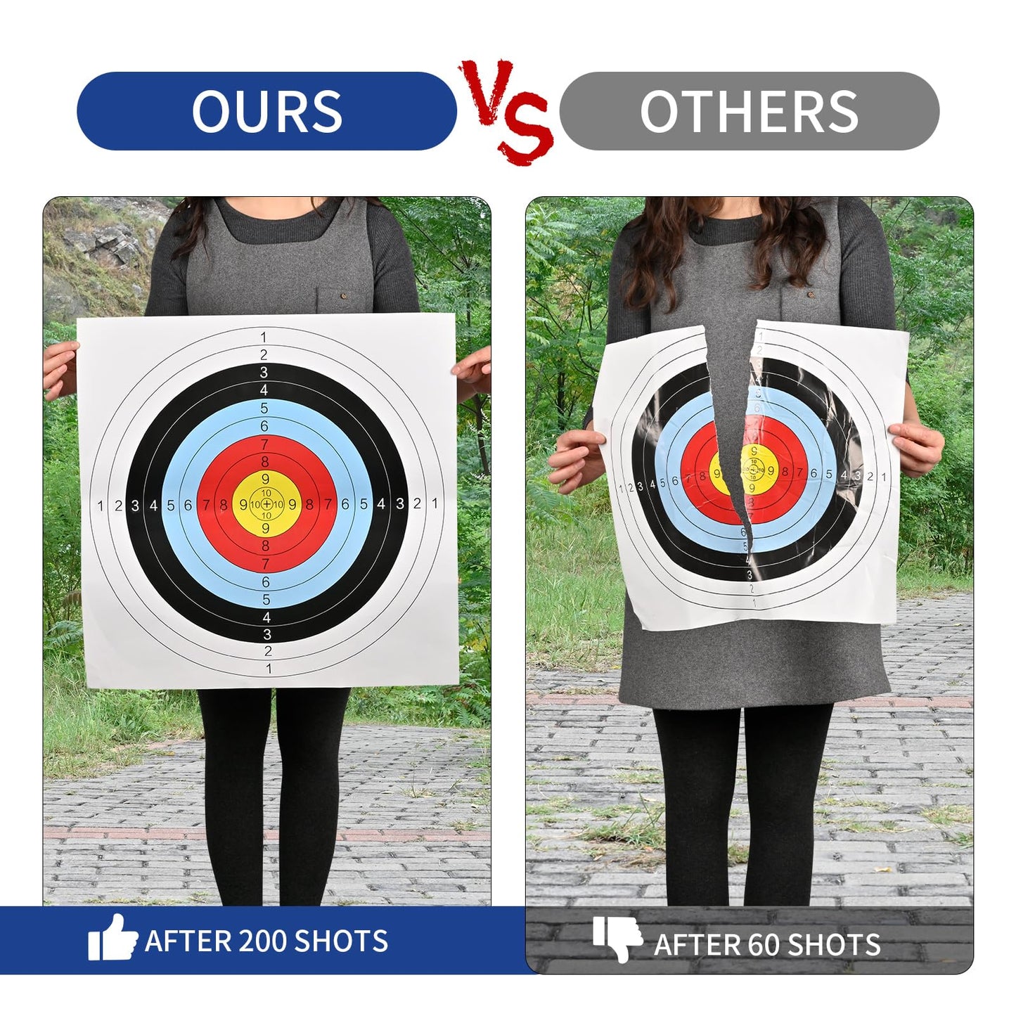 FENJANER Archery Targets Paper,16in/23.6In Standard Bow and Arrow Target Face with 10 Pcs Pin for Backyard Hunting & Target Practice (Standard Archery,10 Rings) (20 PCS 23.6X23.6In)
