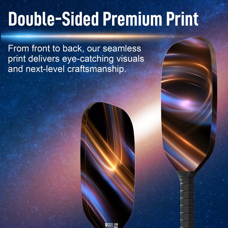 Kasaca Sport Cosmic Ray Edgeless Graphite T700 Multilayer Carbon Fiber Pickleball Paddles, Longer Handle Comfort Grip, Large Sweet Spots, USAPA Approved, for Intermediate & Advanced Players