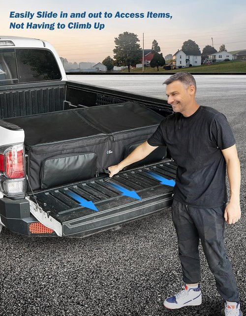 JOYTUTUS Truck Bed Cargo Organizer - Easy Access Storage Bag for Groceries & Golf | Durable Design