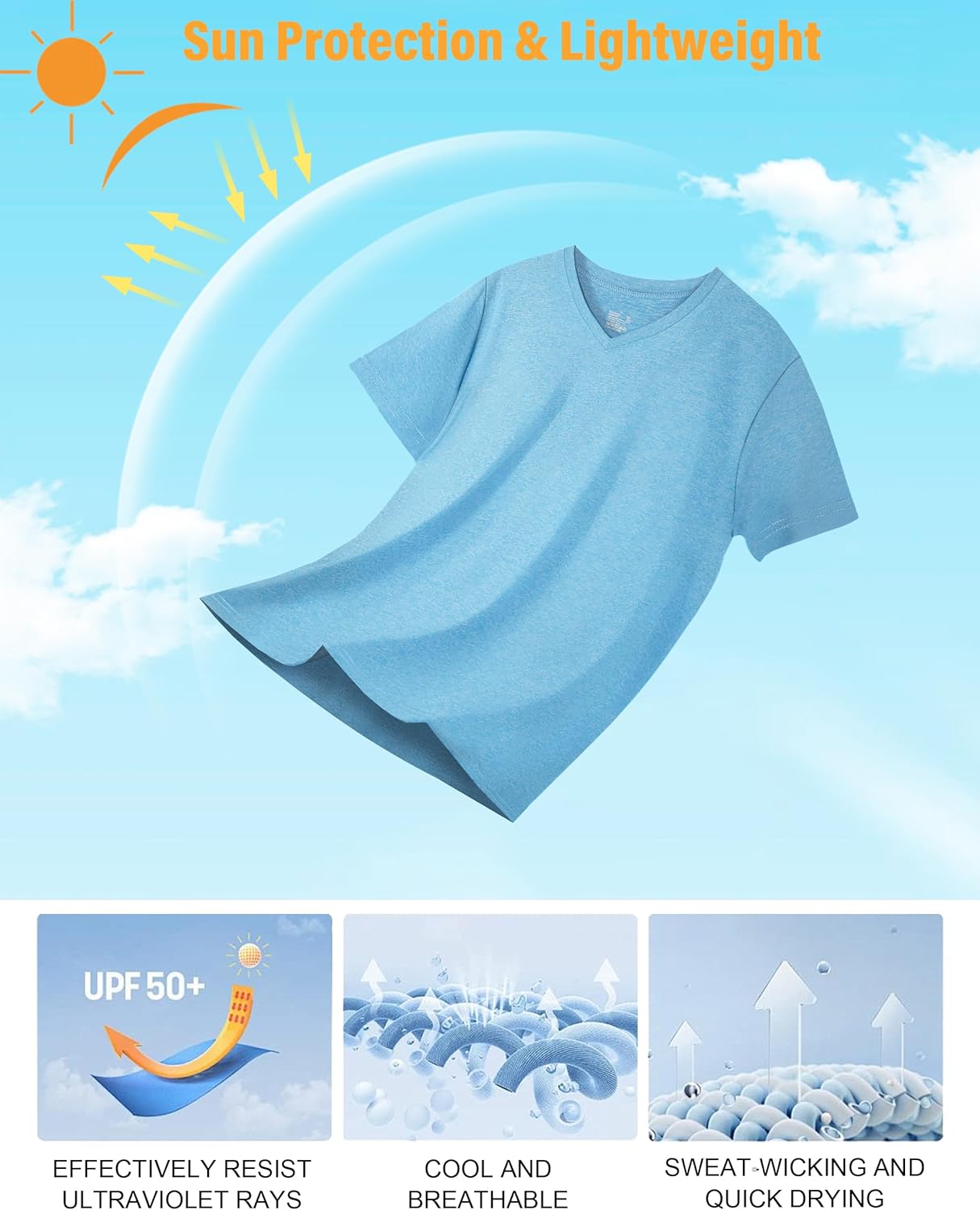 Skiennix 6-Pack Women's Workout Shirts - V-Neck Athletic Tops with UPF 50+ UV Protection | Quick Dry for Gym & Yoga