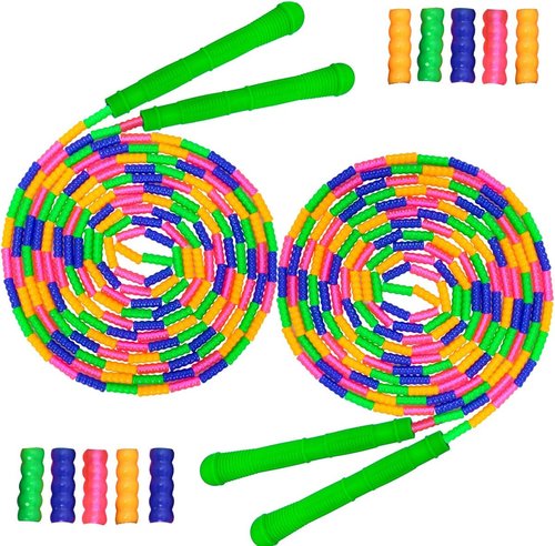 Coolrunner Double Dutch Jump Rope - 16 FT Soft Beaded Skipping Ropes for Kids & Adults | 2 Pack