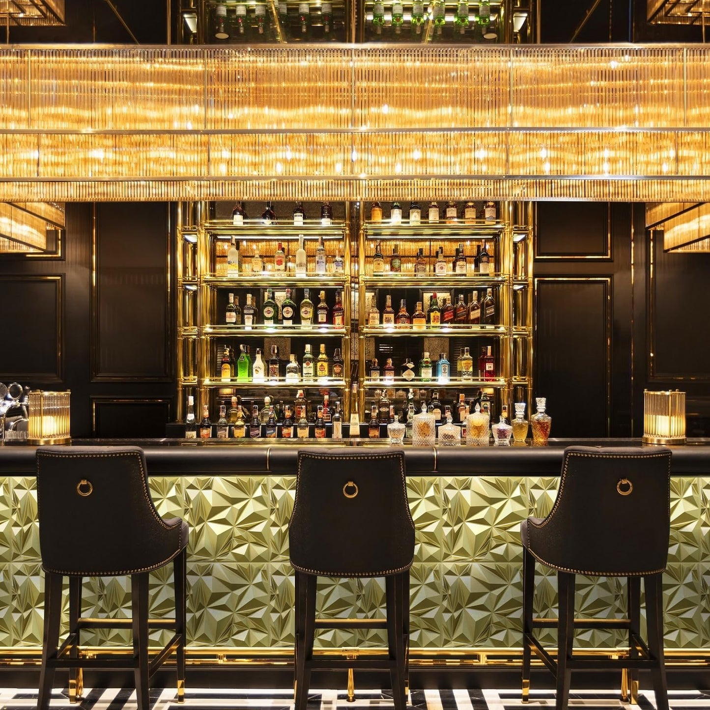 STICKGOO 3D Wall Panels for Interior Wall Decor, Champaign Gold Diamond Design Accent Wall Panels, 19.7" x 19.7" Decorative 3D Wall Panels for Living Room, Lobby, Office