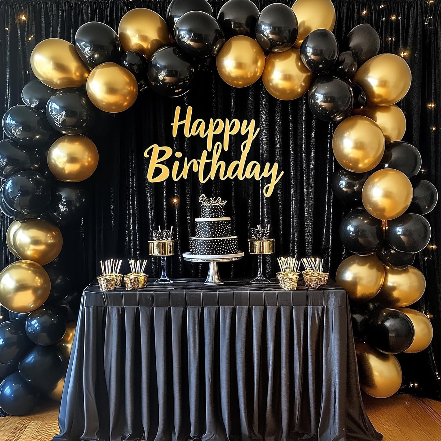 RUBFAC Gold Balloons - 129-Piece Metallic Balloon Garland Kit for Graduation, Weddings & Birthdays
