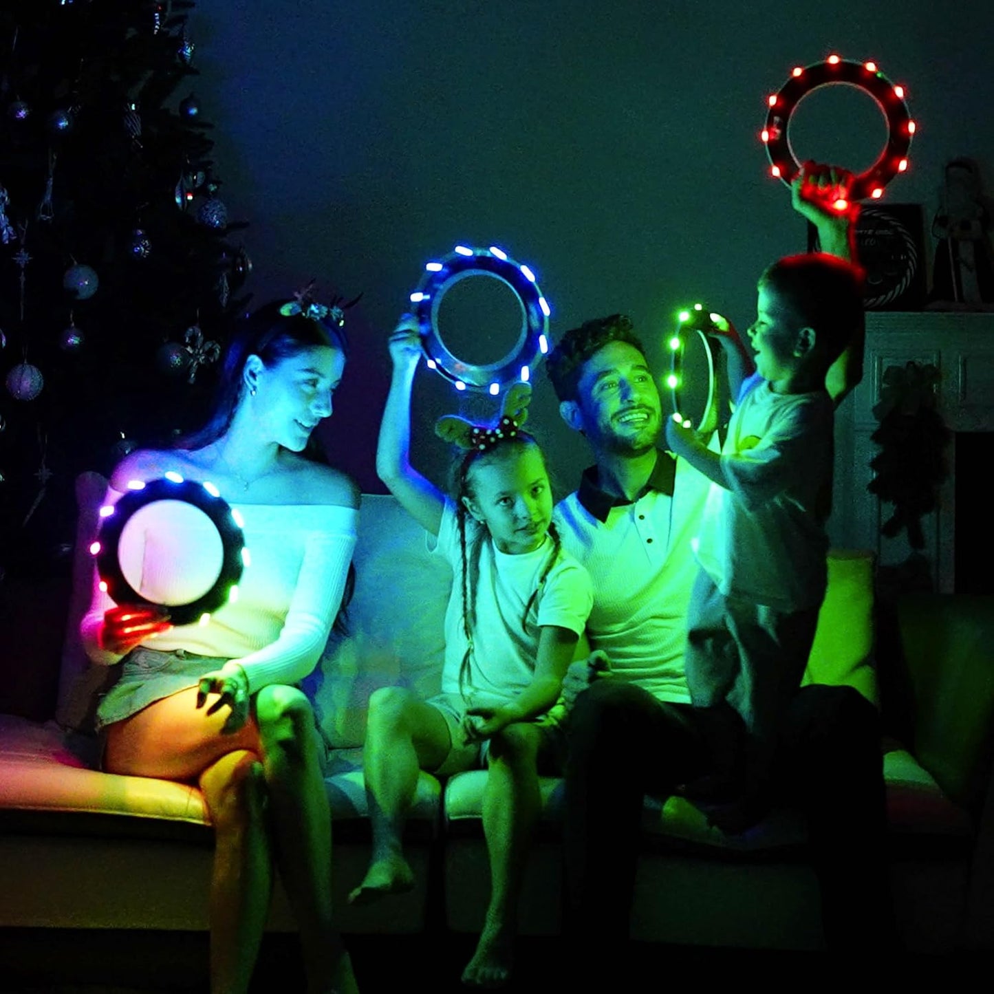 TOSY Flying Ring - 36 RGB Multicolor or 12 Monocolor LEDs, Super Bright, Lost Mode, Auto Light Up, Easter Basket Stuffers Gift for Kid/Teen/Boy/Girl, Safe, Waterproof, Pool/Beach/Camping Toy