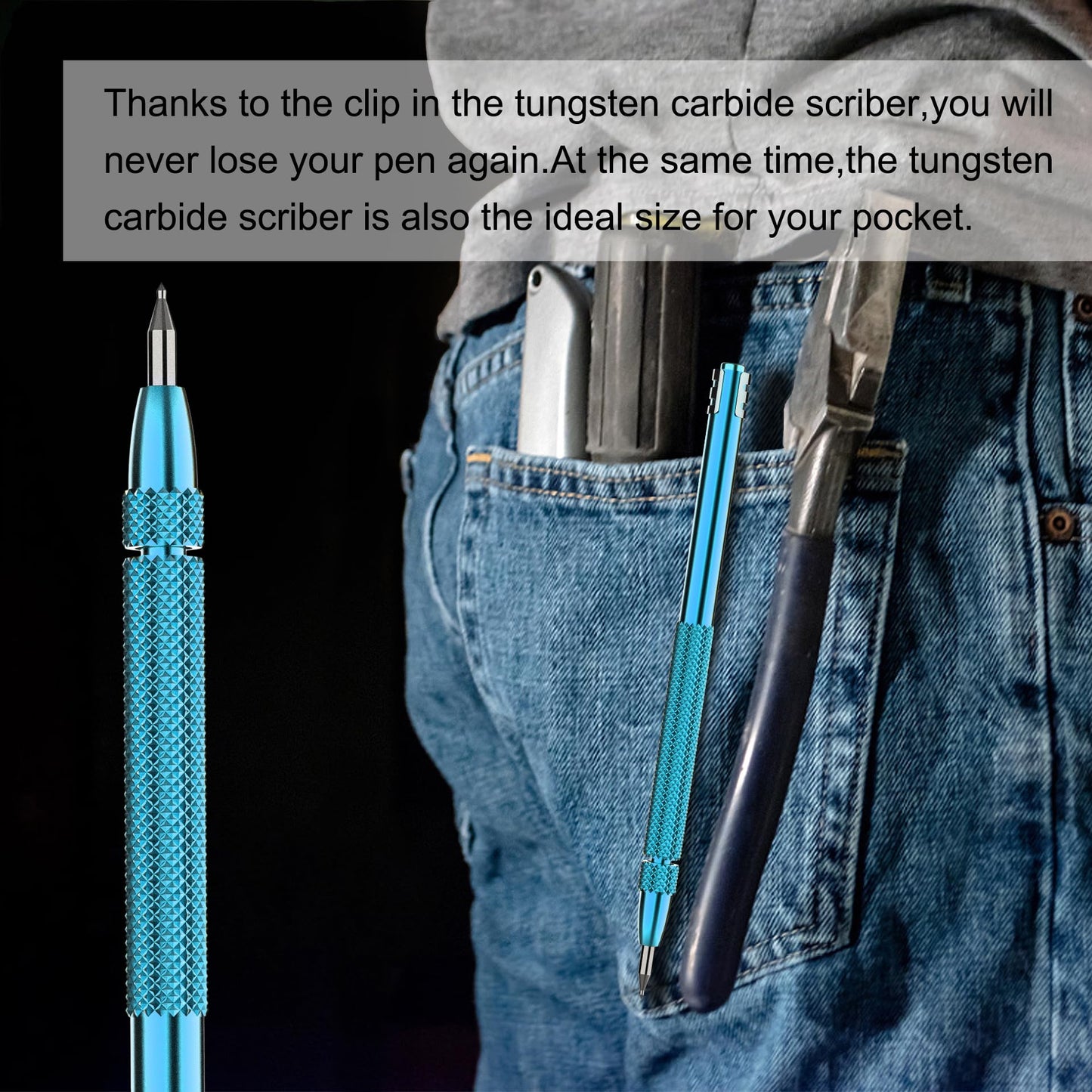 Glieskir 4 Pack Tungsten Carbide Scriber with Magnet,with Extra 21 Replacement Marking Tip And 6-Inch Ruler,Etching Engraving Pen for Glass/Ceramics/Metal Sheet