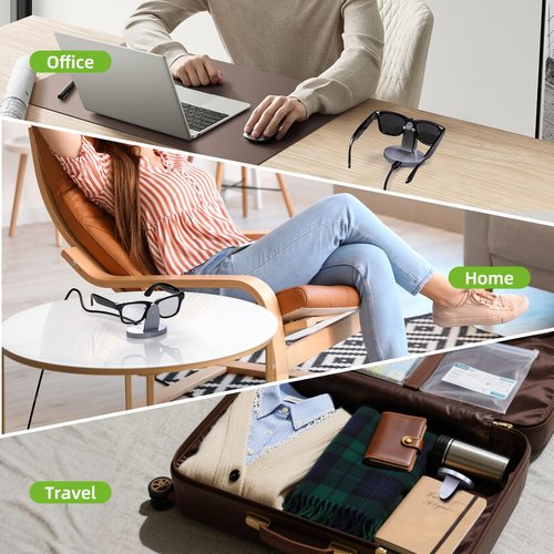Charging Dock Compatible with Ray-Ban Meta Smart Glasses, Portable Charging Stand Work for Way-farer/Skyler/Headliner Models, LED Indicator, Pin Contact Fast Safe Charging, Space Gray