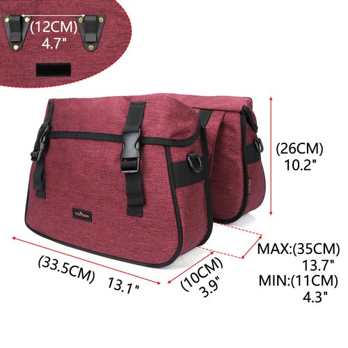 TOURBON Bicycle Bag Bike Seat Pannier Cycling Carry Bag