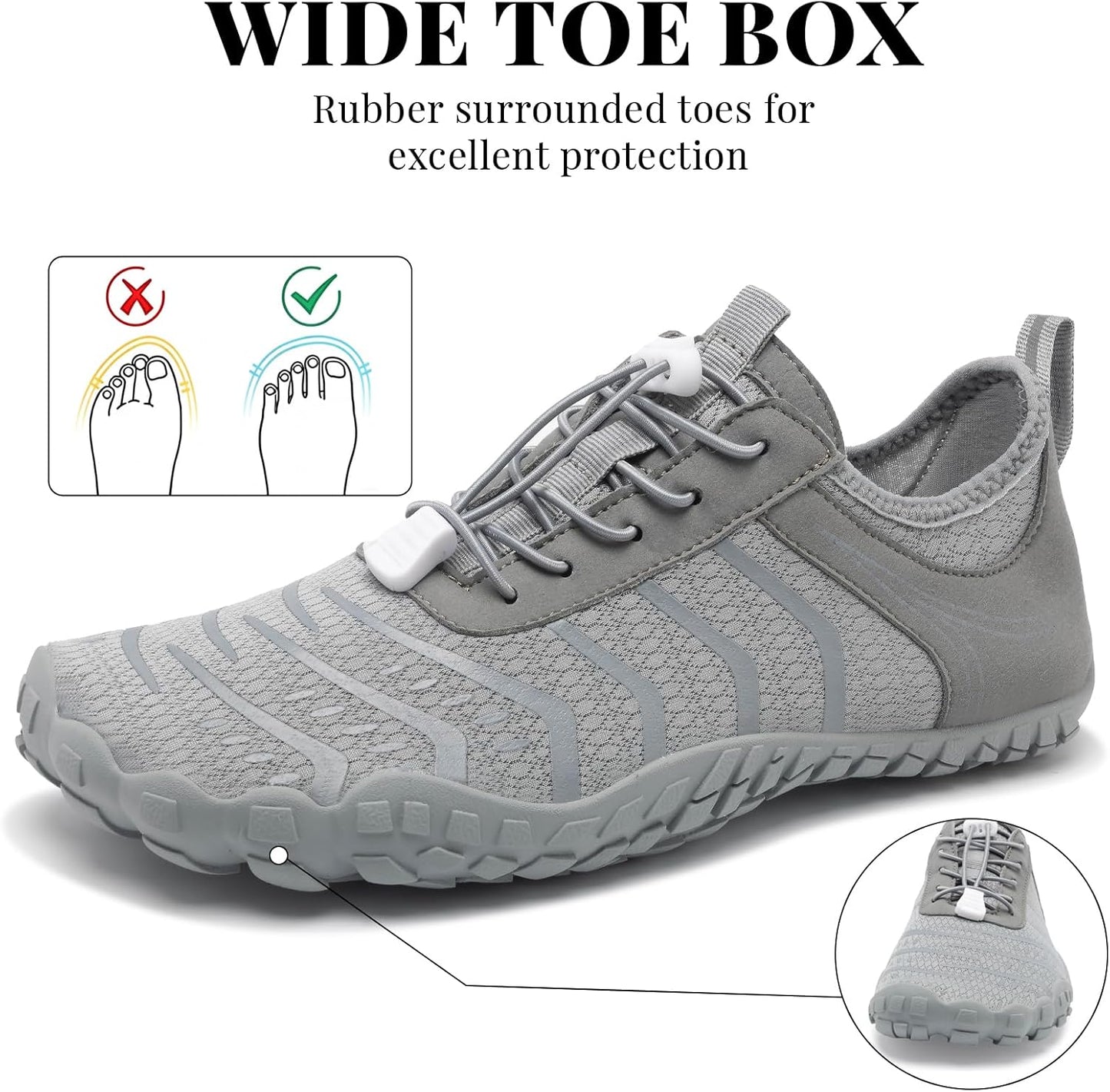 Skiennix Barefoot Hiking Shoes - Comfortable Non-Slip Water Shoes for Men & Women | Wide Toe Box, Zero Drop