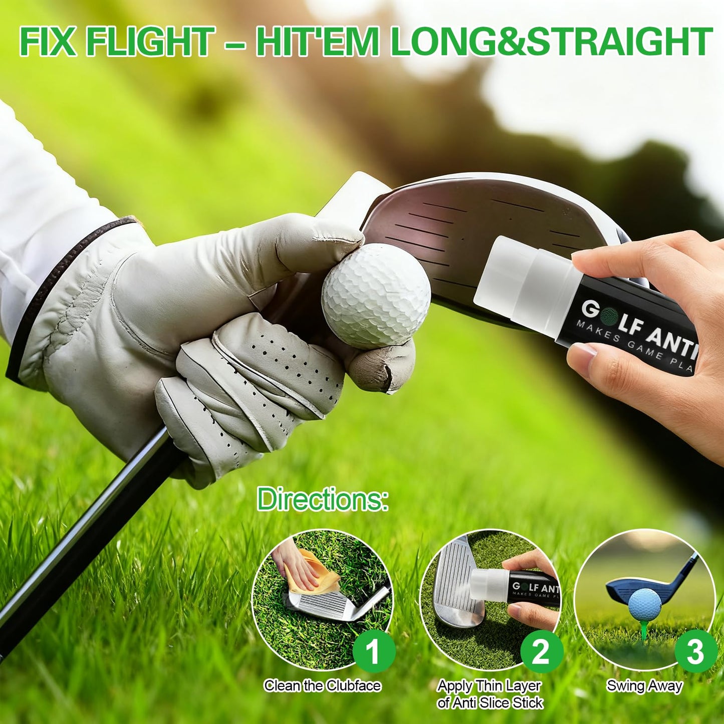 Gawgivdi 2 Pieces Golf Anti-Slice/Hook Compound for Clubs Reduce Spin & Fix Slices Improves Ball Control, Distance and Accuracy Increases, Practice Aid Gifts for All Golfers(1.27 OZ)
