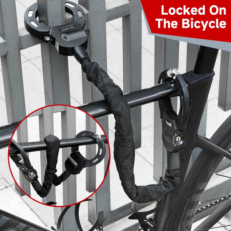 TOKCKYBL Heavy Duty Electric Scooter Lock with Scooter Bag - 8mm Anti-Theft Chain Lock, 94cm Weatherproof Security for E-Scooters, E-Bikes, Motorcycles