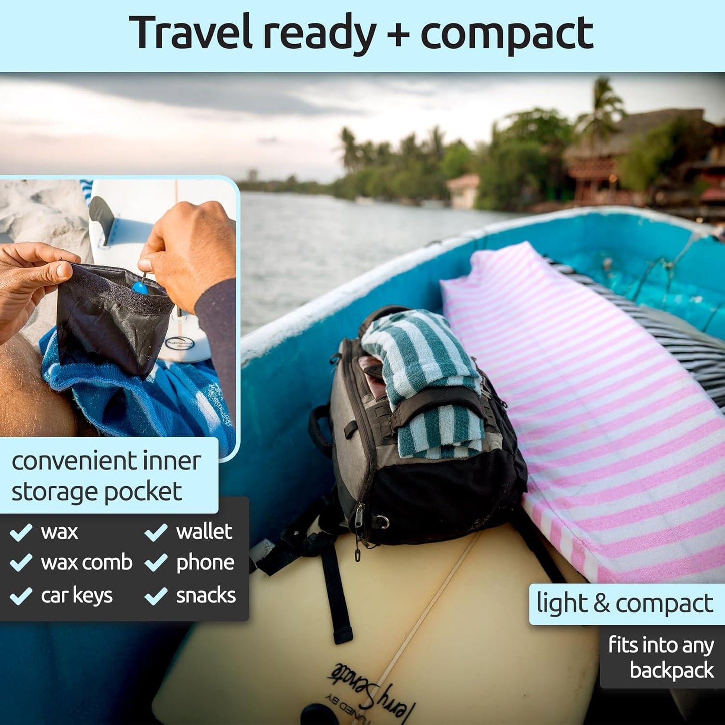 Surf Squared Surfboard Sock Cover | Lightweight Protective Bag for Shortboard, Longboard & SUP