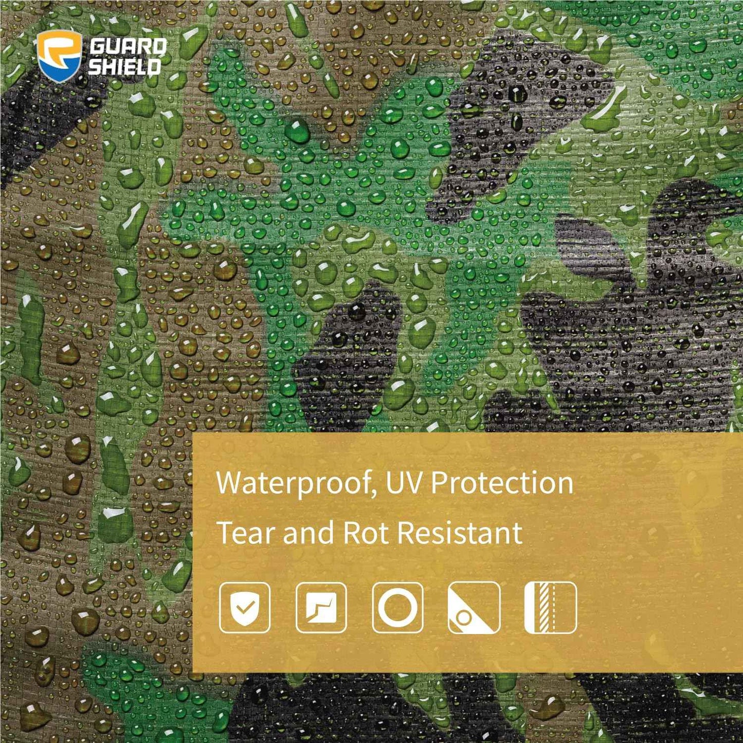 GUARD SHIELD Heavy Duty Camo Tarp Camouflage Tarps Waterproof 8x10 Feet Poly Cover 10mil