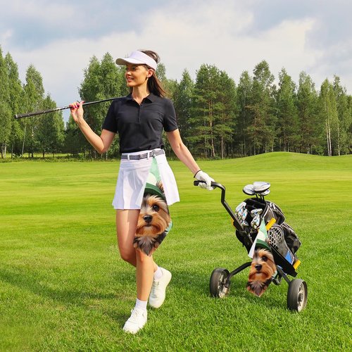 BQXH Yorkshire Terrier Golf Towel 16x24 Inch, Dog Yorkie Gifts Waffle Weave Decorative Golf Towel with Clip, Golfclub Gifts for Men Women Birthday Gift for Husband Dad Golfball Fan Retirement Present