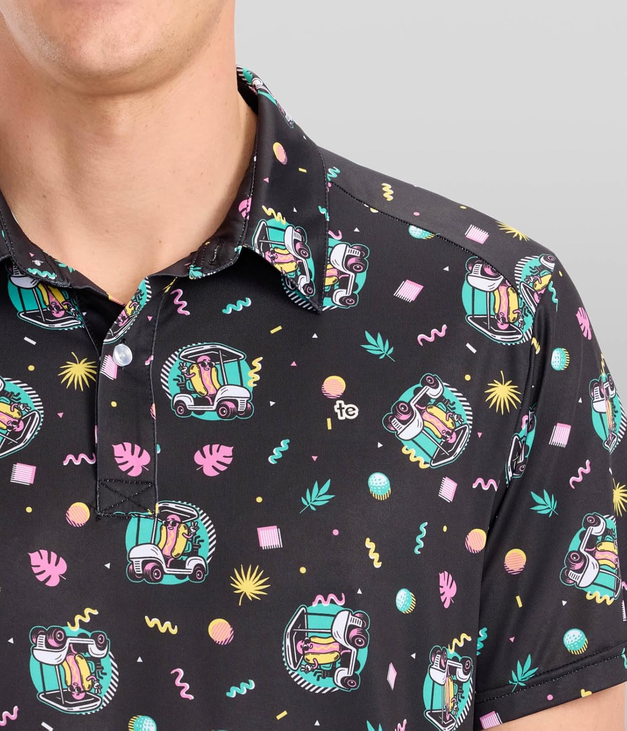 Tipsy Elves Men's Golf Shirt - Performance Polo with 4-Way Stretch & Quick Dry Fabric - Athletic Fit