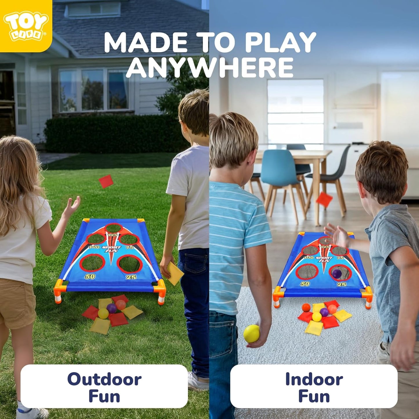 TOY Life Bean Bag Toss Game - Fun Outdoor Carnival Game for Kids Ages 4-8 | Perfect for Backyard Parties