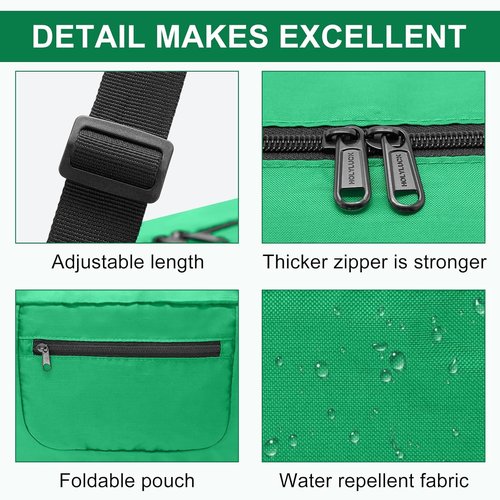 HOLYLUCK Foldable Travel Duffel Bag - Versatile Luggage for Gym & Travel - Kelly Green