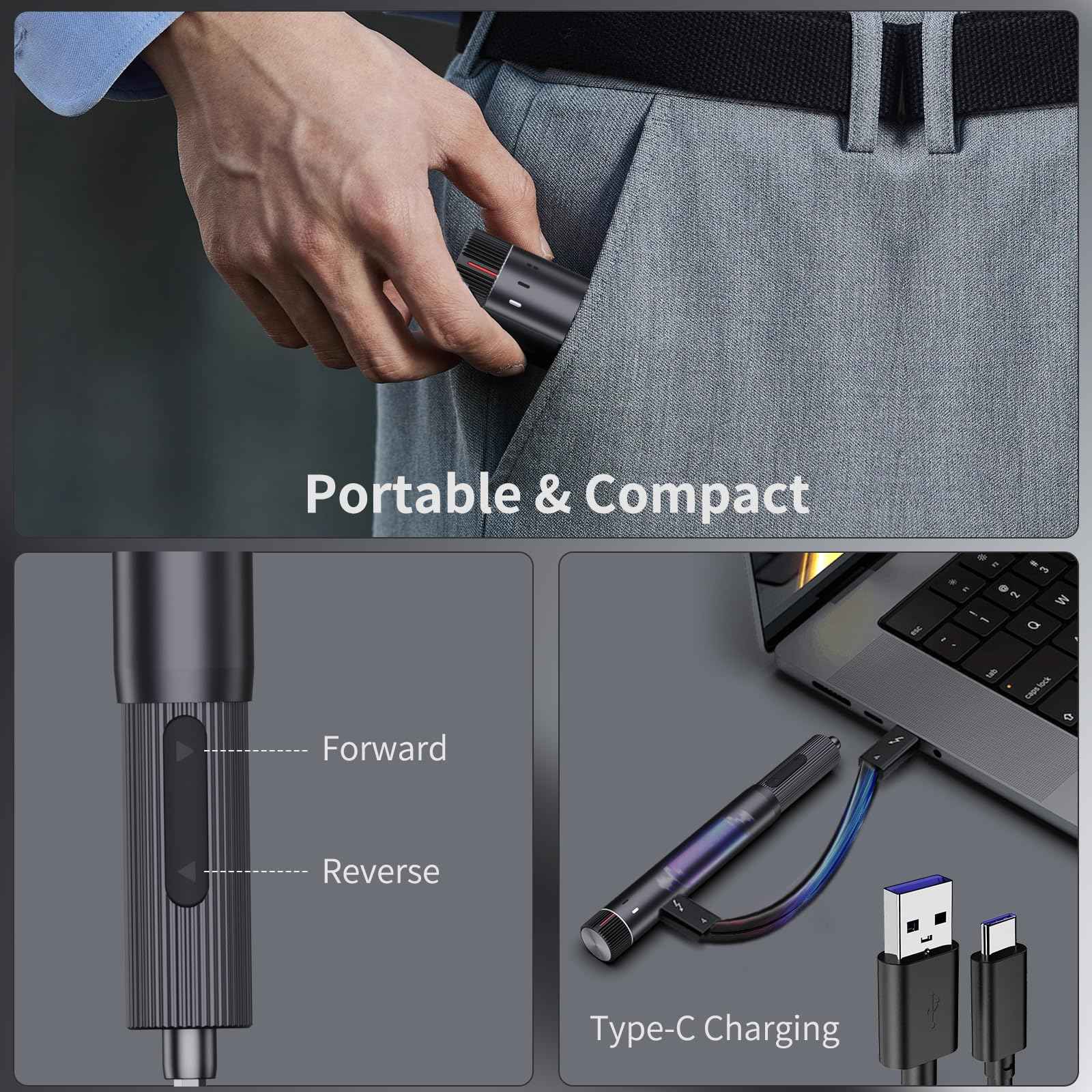 Mini Electric Screwdriver, Precision Screwdriver Set with 24 Magnetic Bits Rechargeable Magnetic Small Set for PC Building Electronic Phone Camera Laptop Watch Camera Repair Kit