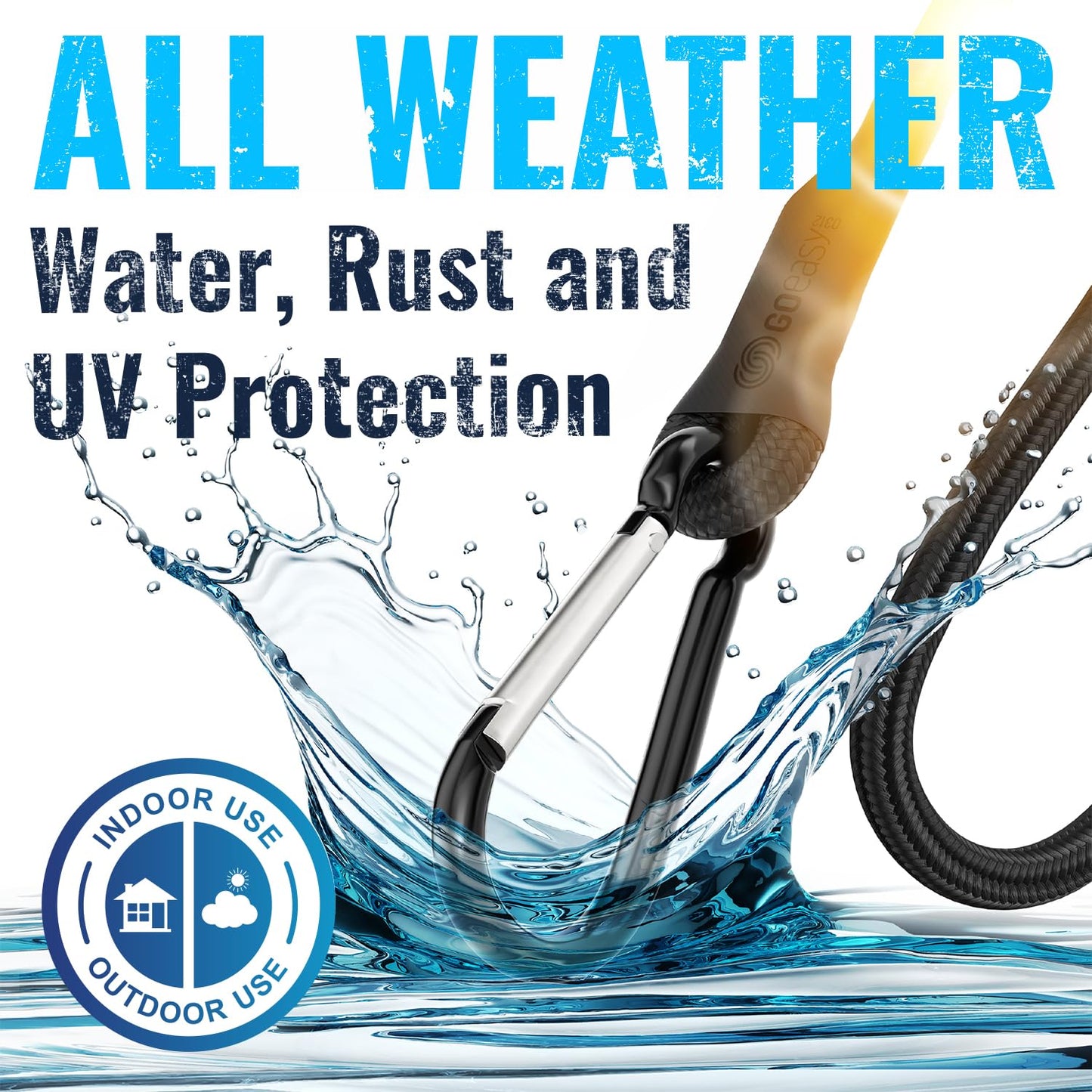 GOEASY0312 Carabiner Bungee Cords with Hooks Heavy Duty - 12" Elastic Bungee Cords With Carabiner Hooks 200 LBS Max Break Strength, UV Resistant for Camping, Tarps, Bike Rack, Tent, Car - 4pcs (Black)