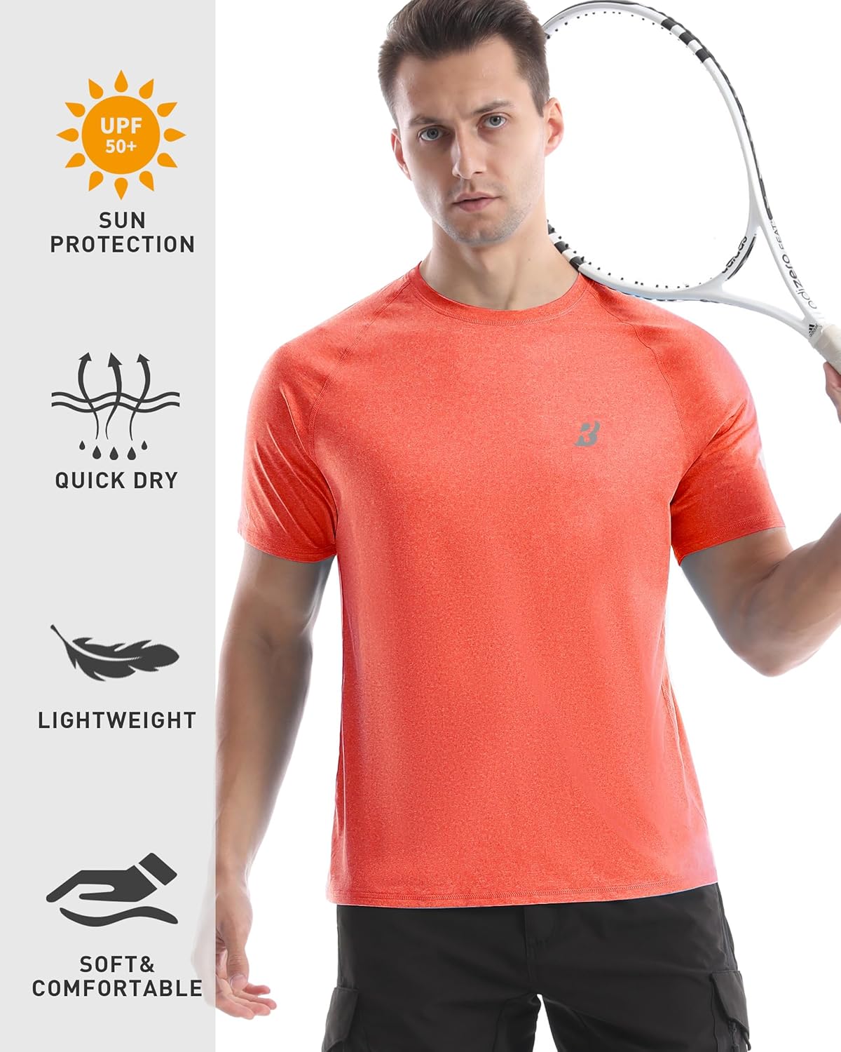 Roadbox Swim Shirts - Short Sleeve UV Protection UPF 50+ Rash Guard for Men | Ideal for Fishing & Outdoor Workouts