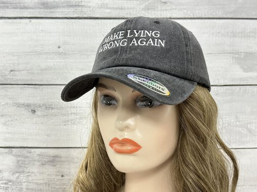 Shenbors Make Lying Wrong Again Cap, Anti Racism Gifts for Men Women, Washed Black Embroidered Baseball Cap, Adjustable Cotton Dad Hat