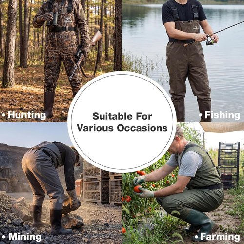 FISHINGSIR Fishing Waders - Waterproof 2-Ply Nylon/PVC Chest Wader with Boots for Men & Women