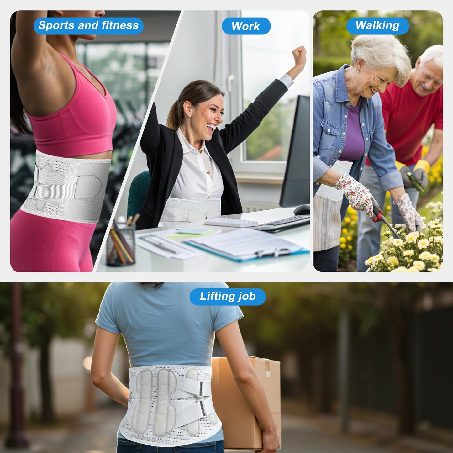 DOKIBI Back Brace for Lower Back Pain Relief for Women Adjustable Lumbar Support Belt Breathable Mesh for Herniated Disc,Sciatica,Scoliosis with Removable 3D Pad Home Work Sports