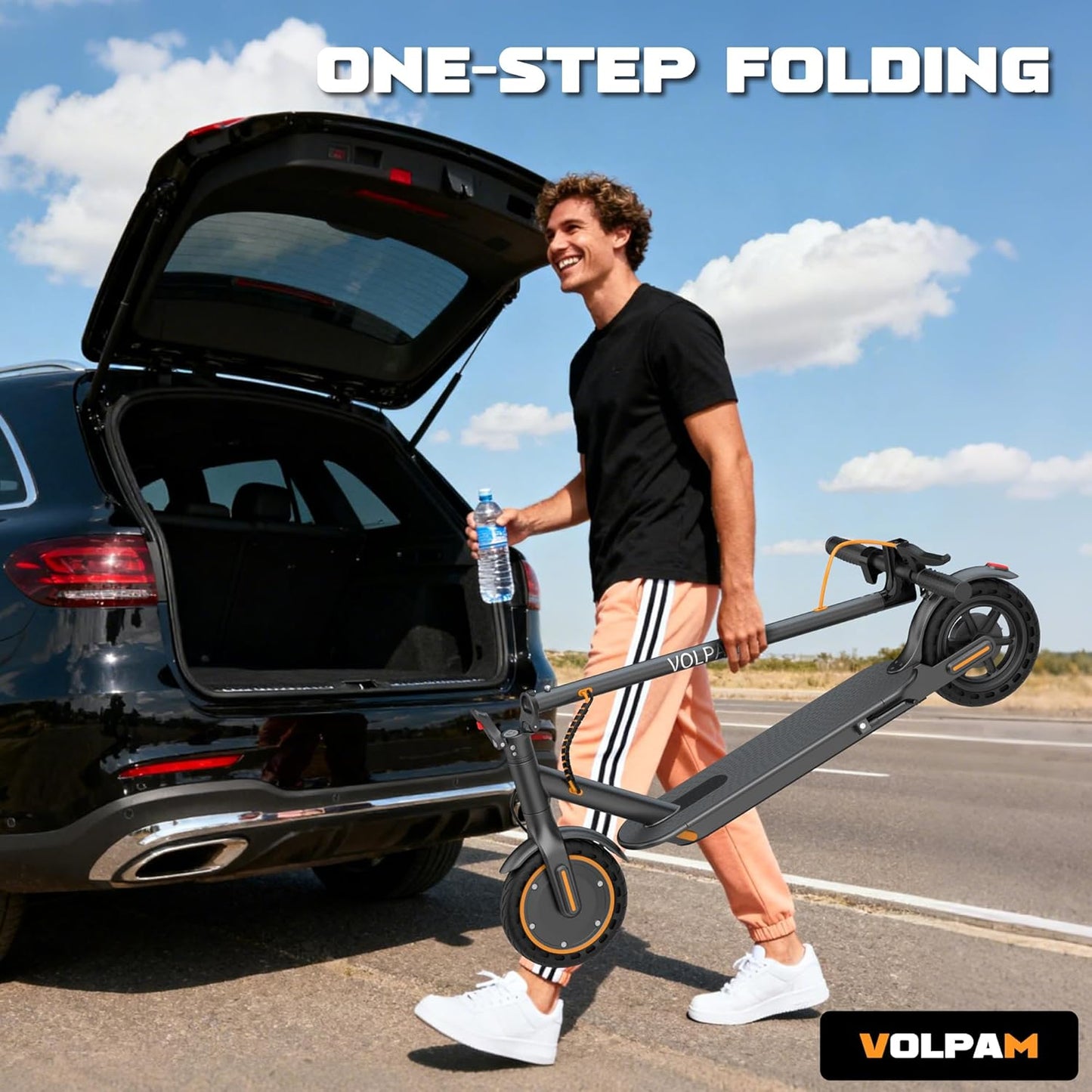 VOLPAM Electric Scooter - 350W/500W Motor, 8.5"/10" Solid Tires, 19/22 MPH, Up to 32 Miles Range