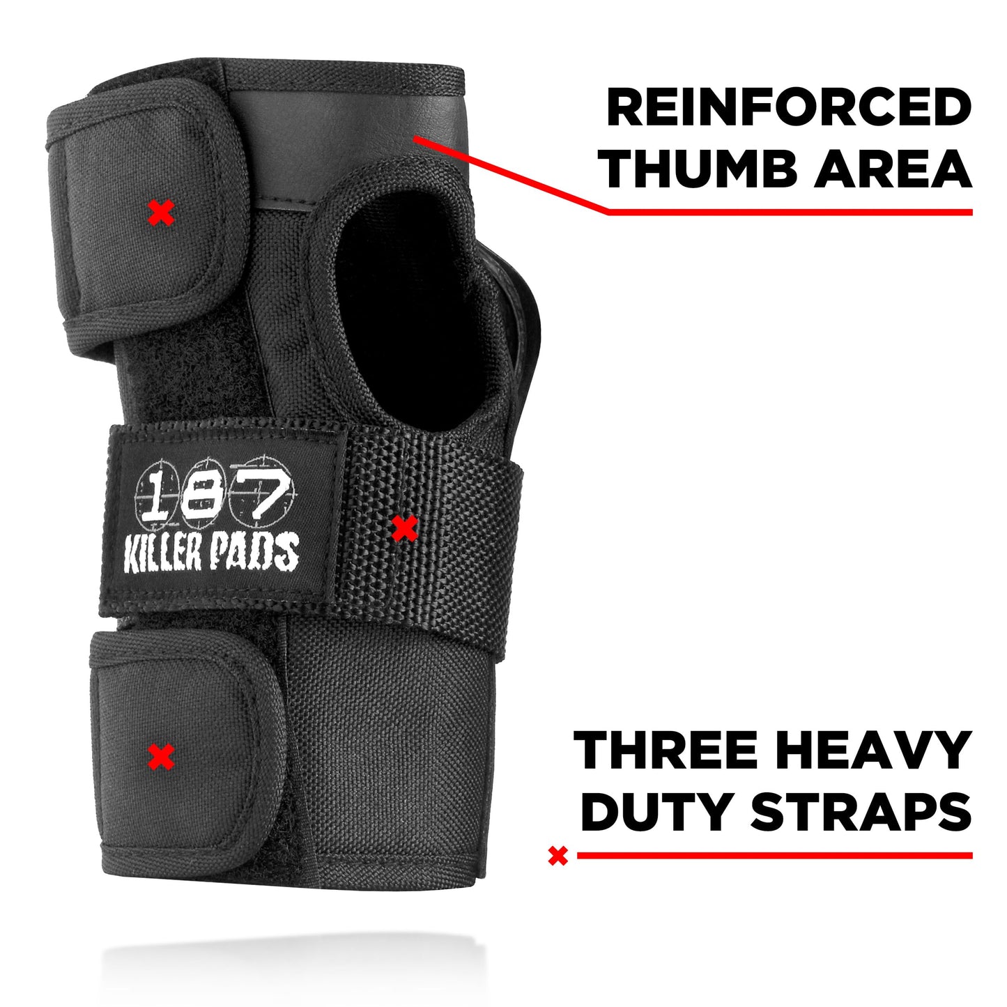 187 Killer Pads Wrist Guards – Ideal for Skateboarding, in-Line Skating/Rollerblading and Roller Derby (Black, Small)