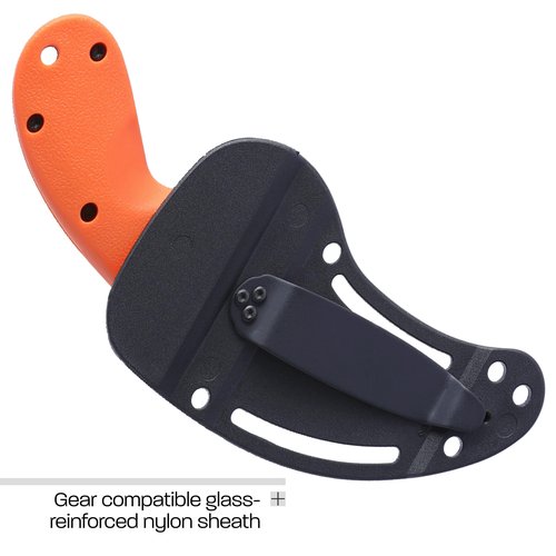 CRKT Bear Claw Emergency Rescue Fixed Blade Knife with Sheath: Hawkbill with AUS 8 Steel Blade, Glass-Reinforced Nylon Handle, 2511ER