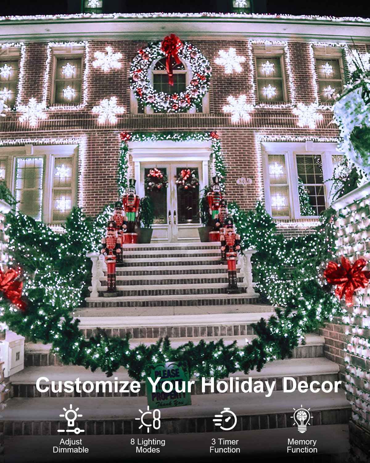 120FT 380 LED Christmas String Lights, 8 Modes Plug in Fairy Lights Connectable, Timer & Memory, Indoor Outdoor Twinkle Light for Christmas Tree Yard Outside Bedroom Classroom Decoration, Cool White