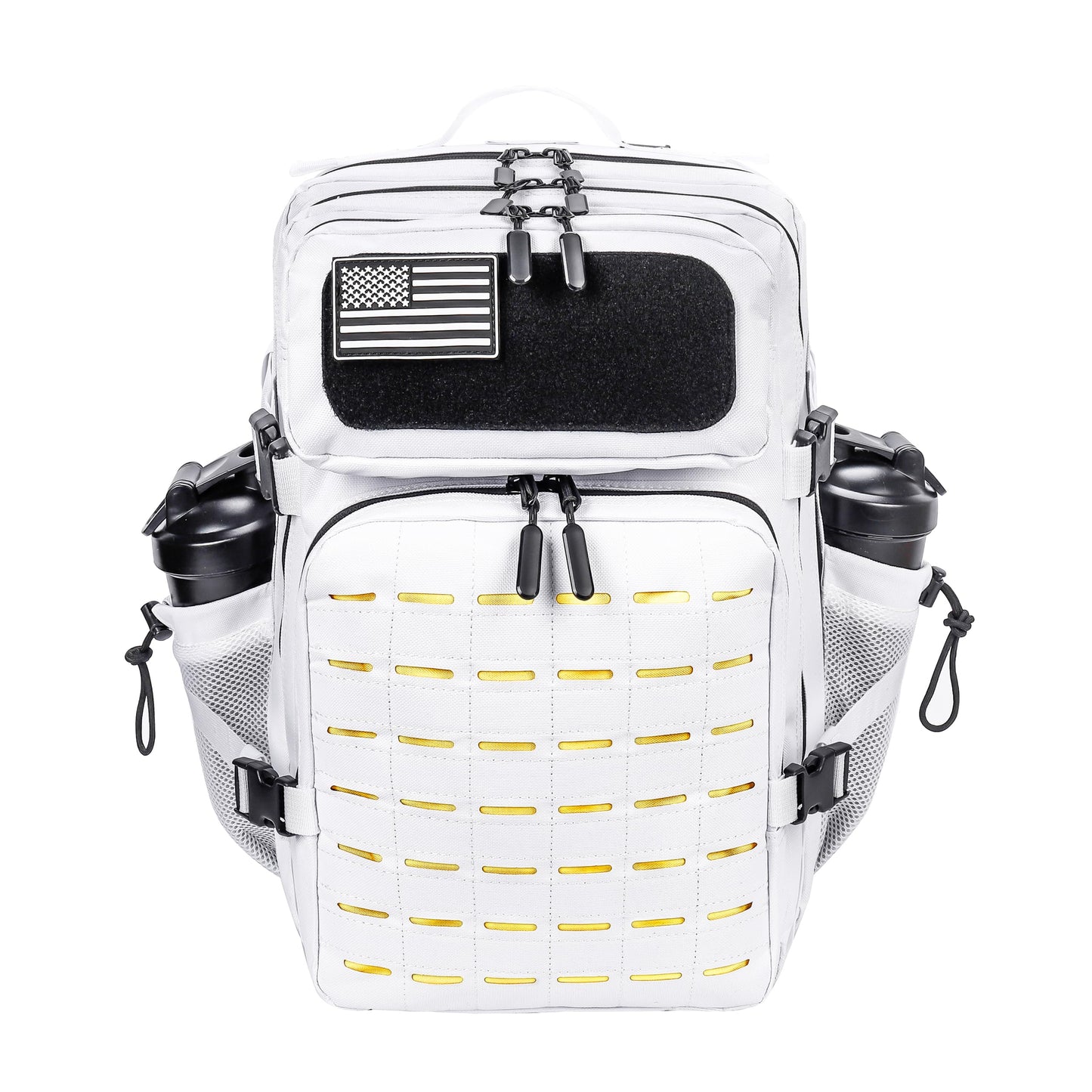 LHI Tactical Military Backpack for Men and Women 45L Large Molle Army Assault Pack 3 Day Travel Backpacks - White