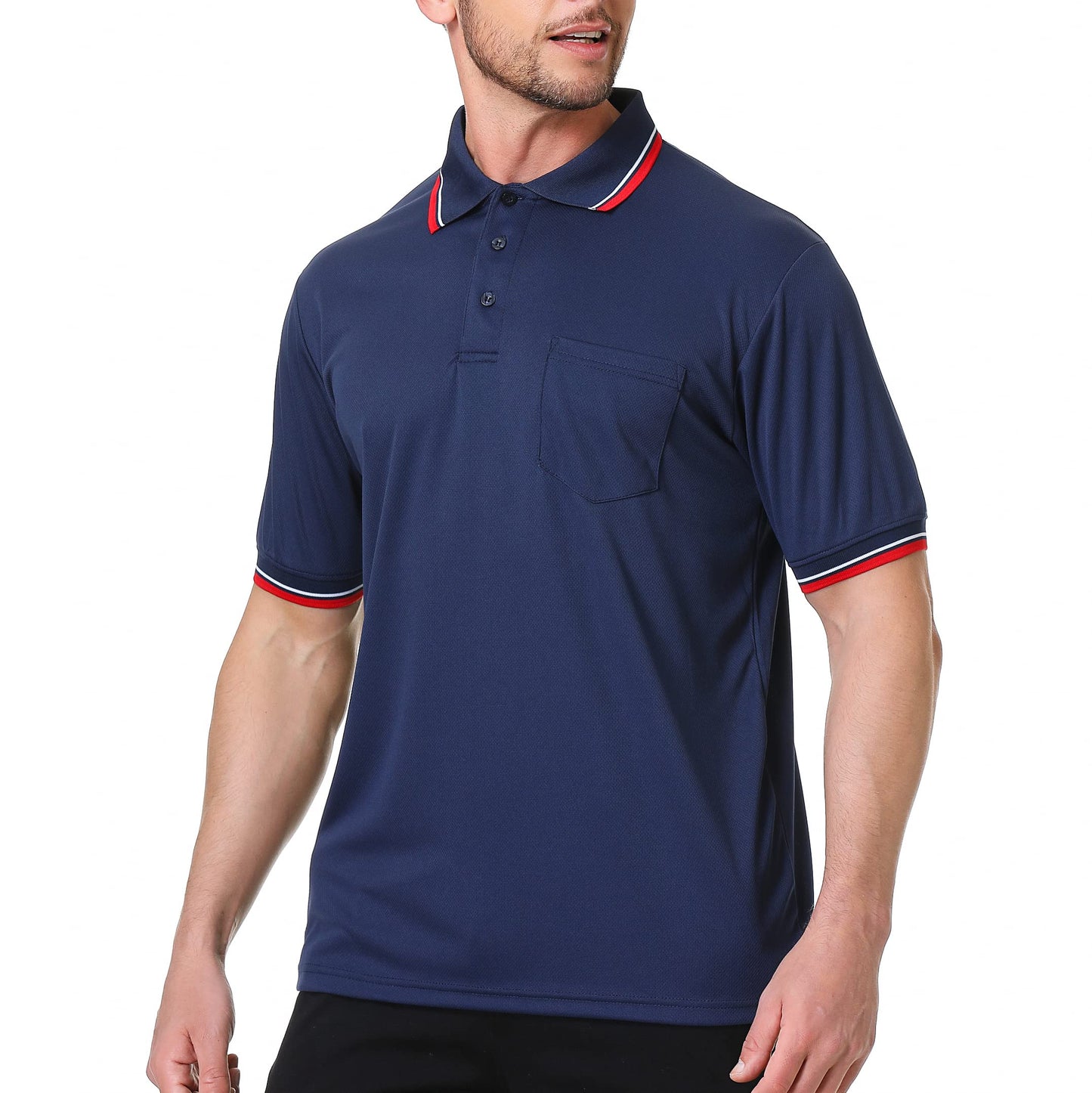 TopTie Baseball and Softball Referee Shirt Short Sleeve Polo Shirt Umpire Jersey-Navy-4XL