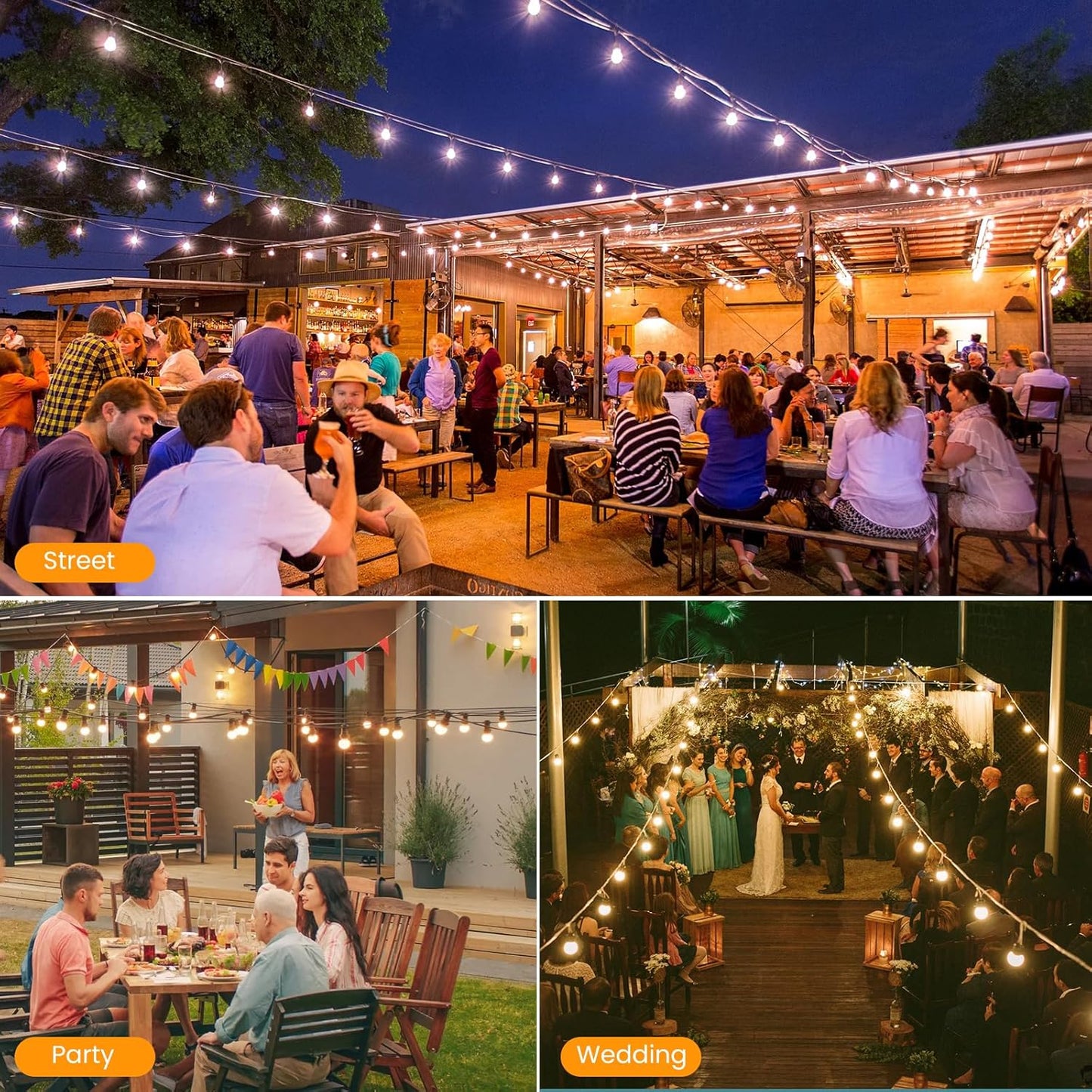 100FT Solar String Lights with Remote Control - Waterproof ST38 Edison Bulbs for Patio & Garden