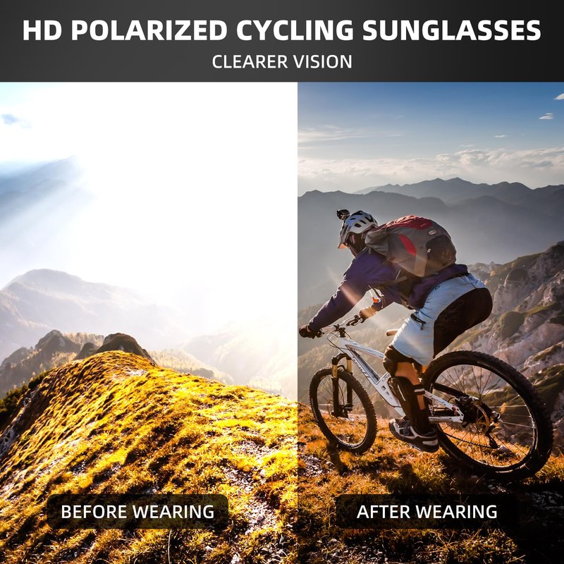 Sunbowglint Polarized Sports Sunglasses for Men Women Unbreakable TR90 Frame UV400 Protection Goggles Baseball Cycling Fishing Glasses,2 Pack