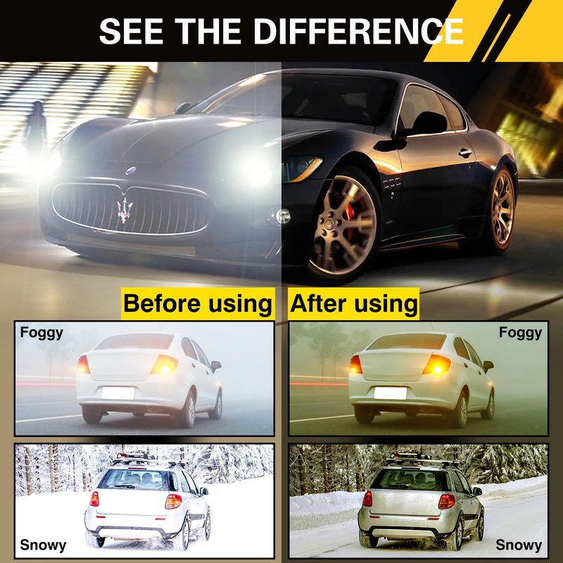 DUCO Night Driving Glasses Night Vision Glasses for Men Women Polarized Anti-Glare UV400 Metal Frame Yellow Lens 8125Y