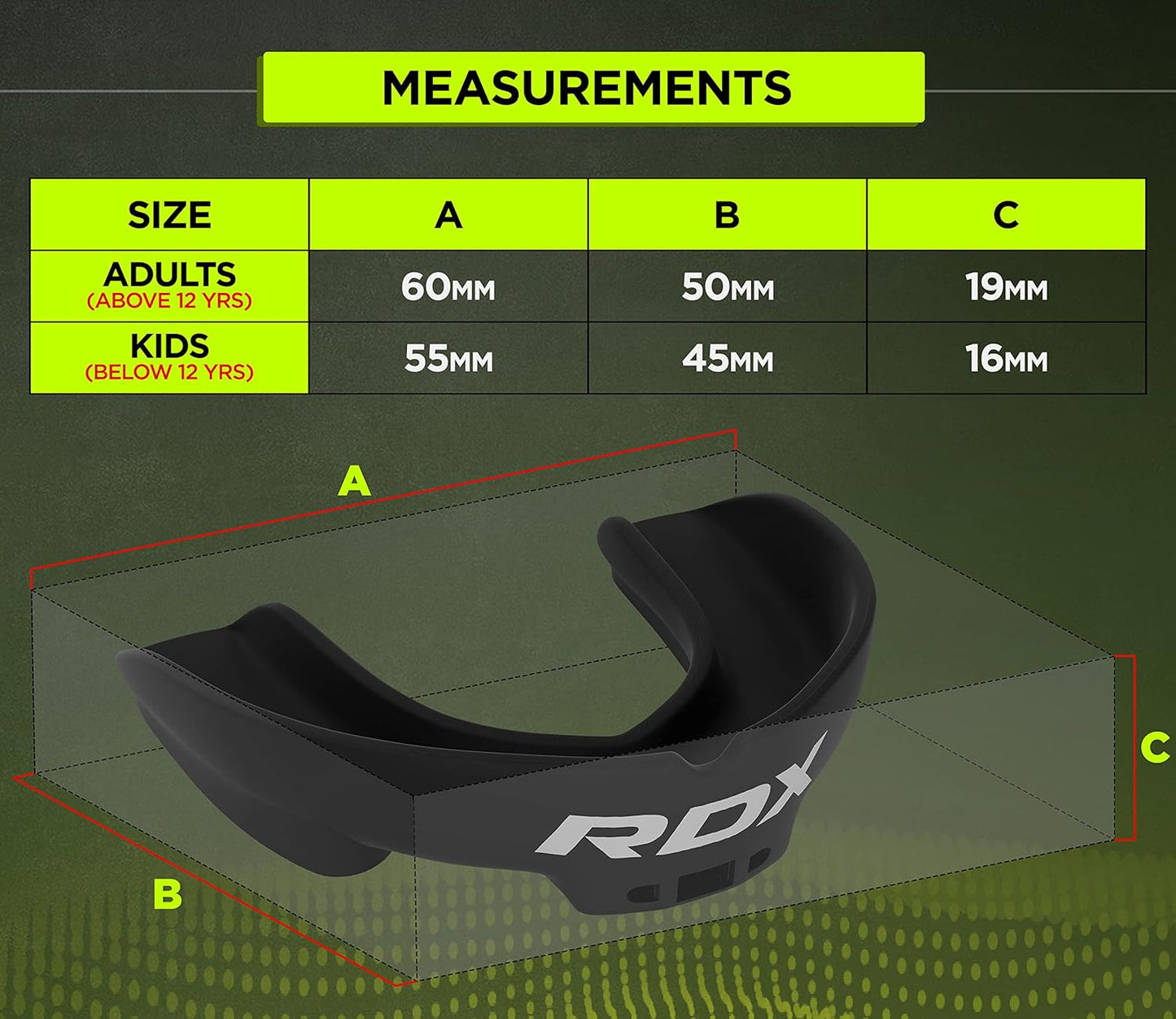 RDX Mouth Guard - Adult Boxing & MMA Gum Shield with Storage Case | Perfect for Contact Sports 12+