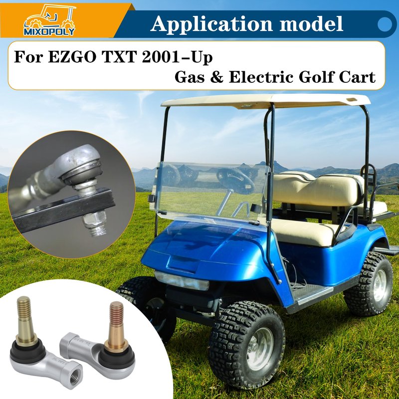 Mixopoly 2PCS Golf Cart Tie Rod End Ball Joint Kit Fits EZGO TXT 2001-UP Gas & Electric Models, OEM # 70902G01 70902-G01, 70902G02 70902-G02