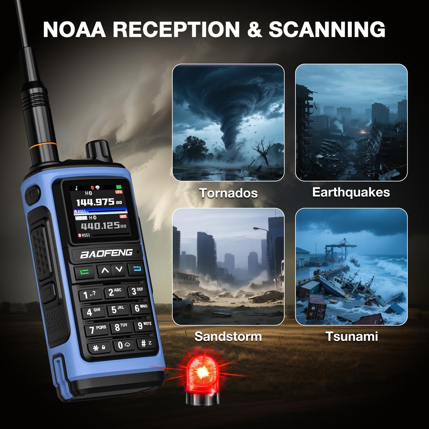 BAOFENG UV-7B Handheld Ham Radio, Chirp & Wireless APP Programmable, UV FM Aviation NOAA Receiver, 1000 CHs 10 Zones, USB-C Port, Channel Copy, SOS Strobe, with Speaker Mic & Extra High Gain ANT