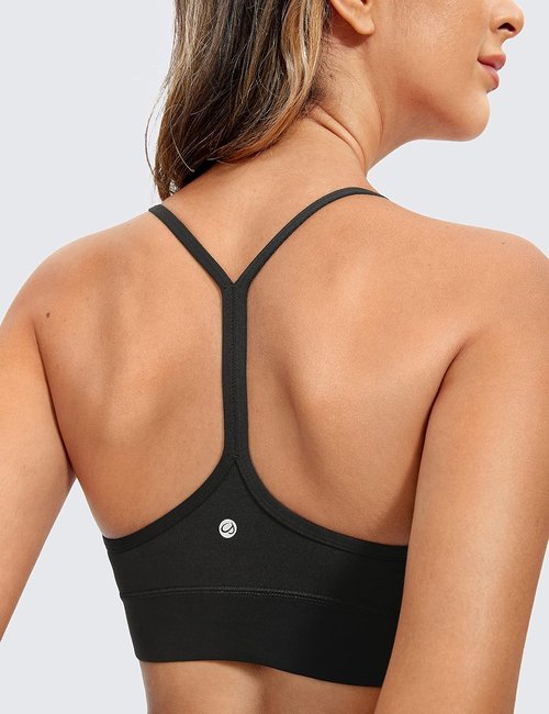 CRZ YOGA Butterluxe Women's Y-Back Sports Bra - Wireless Padded Scoop Neck Athletic Top
